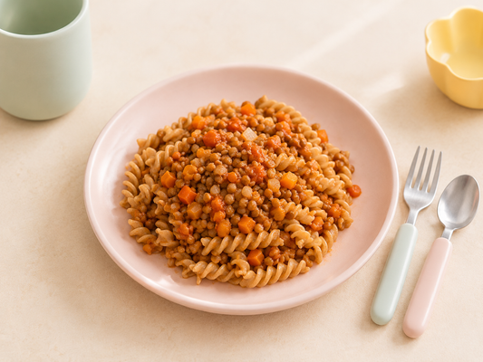 Linsen-Bolognese mit Vollkornnudeln