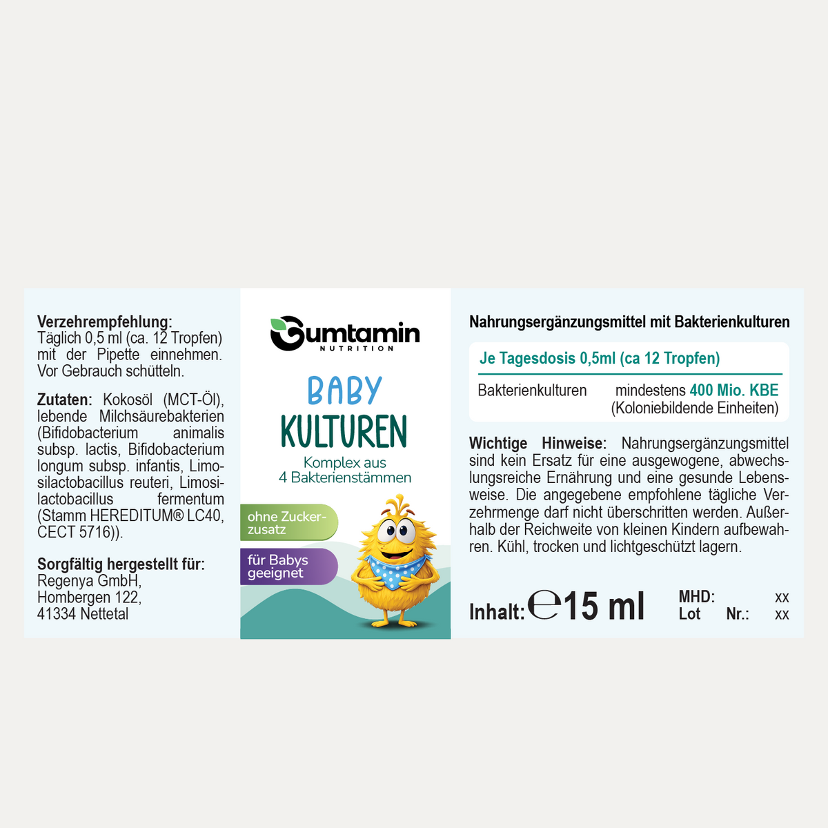 Bakterienkulturen Tropfen Baby