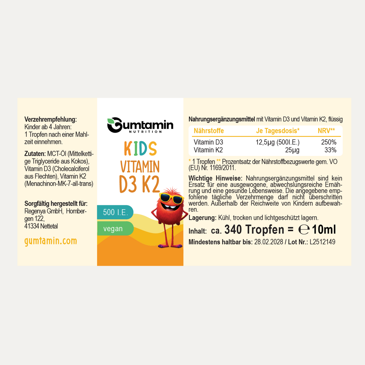 Vitamin D3 K2 Tropfen Kinder