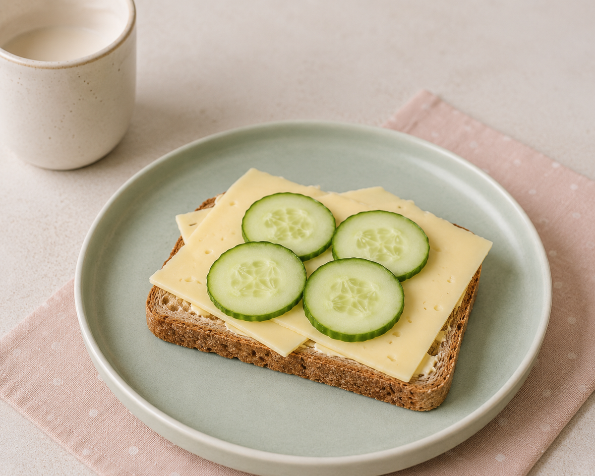 Käse-Vollkornbrot mit Gurke