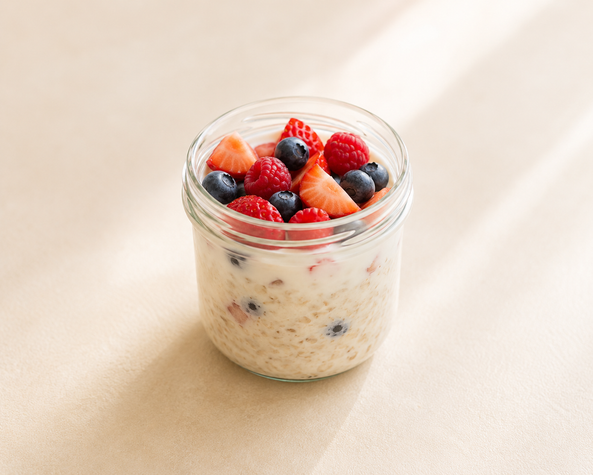 Overnight Oats mit Joghurt & Beeren
