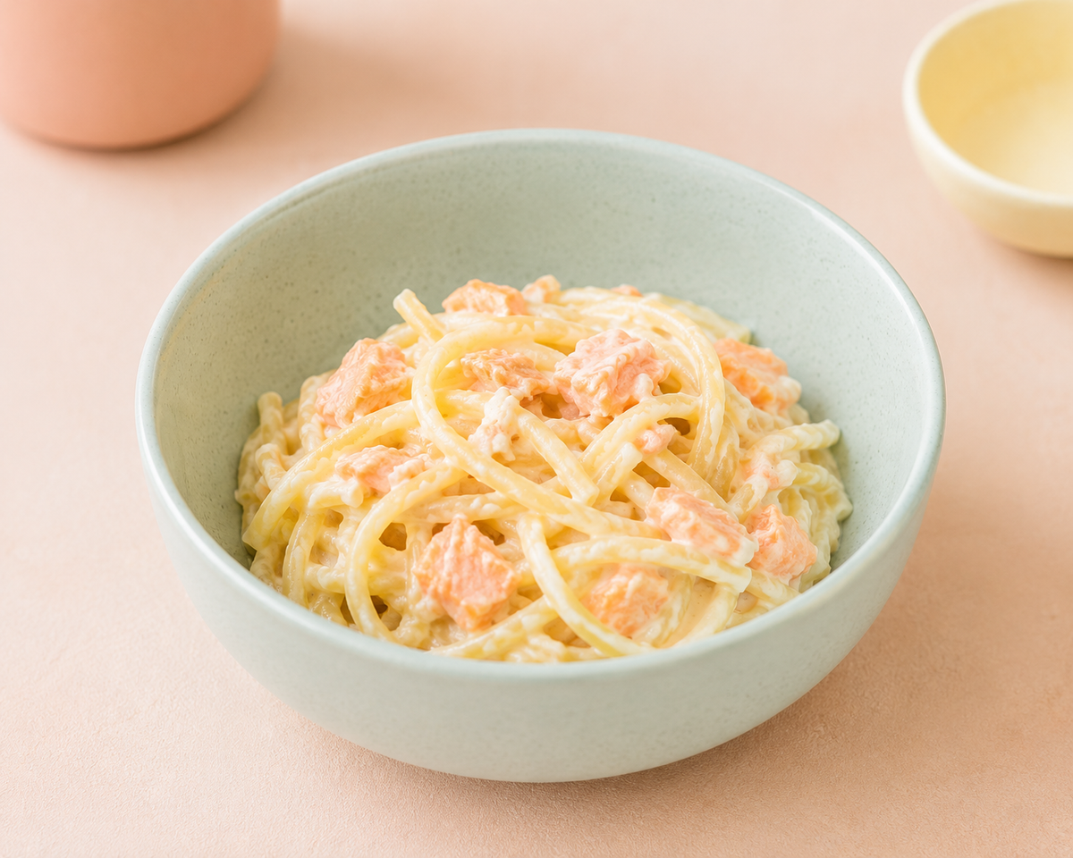 Lachs-Nudeln in Frischkäse-Sauce